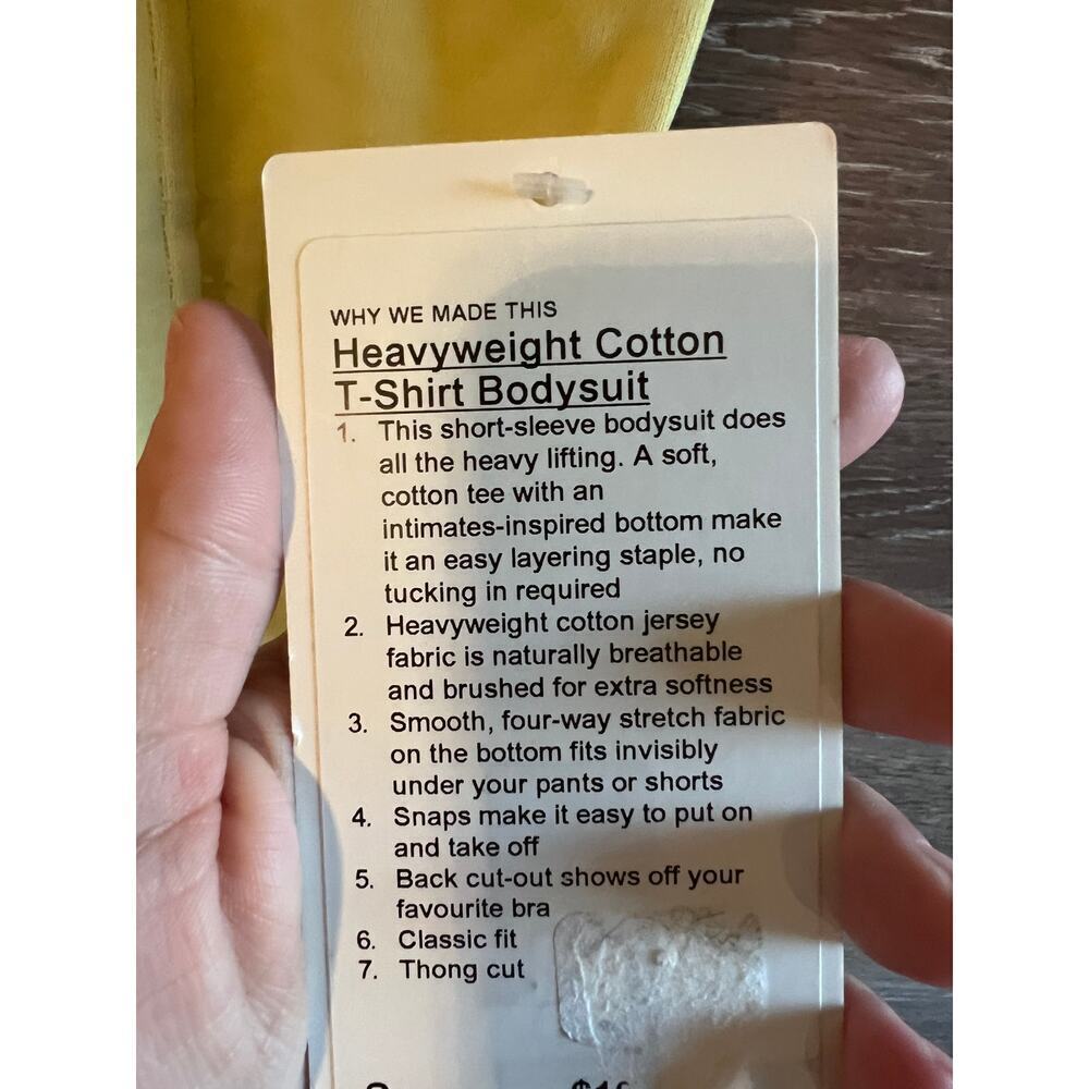 Lululemon Heavyweight Cotton T-shirt Bodysuit green Size Small - Picture 6 of 7